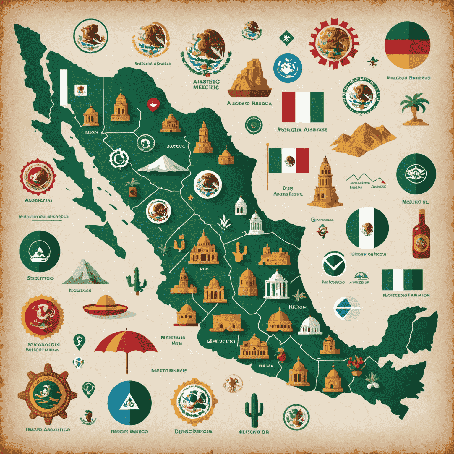 Imagen que muestra un mapa de México con iconos de IA y negocios superpuestos, representando la adopción de IA en el panorama empresarial mexicano